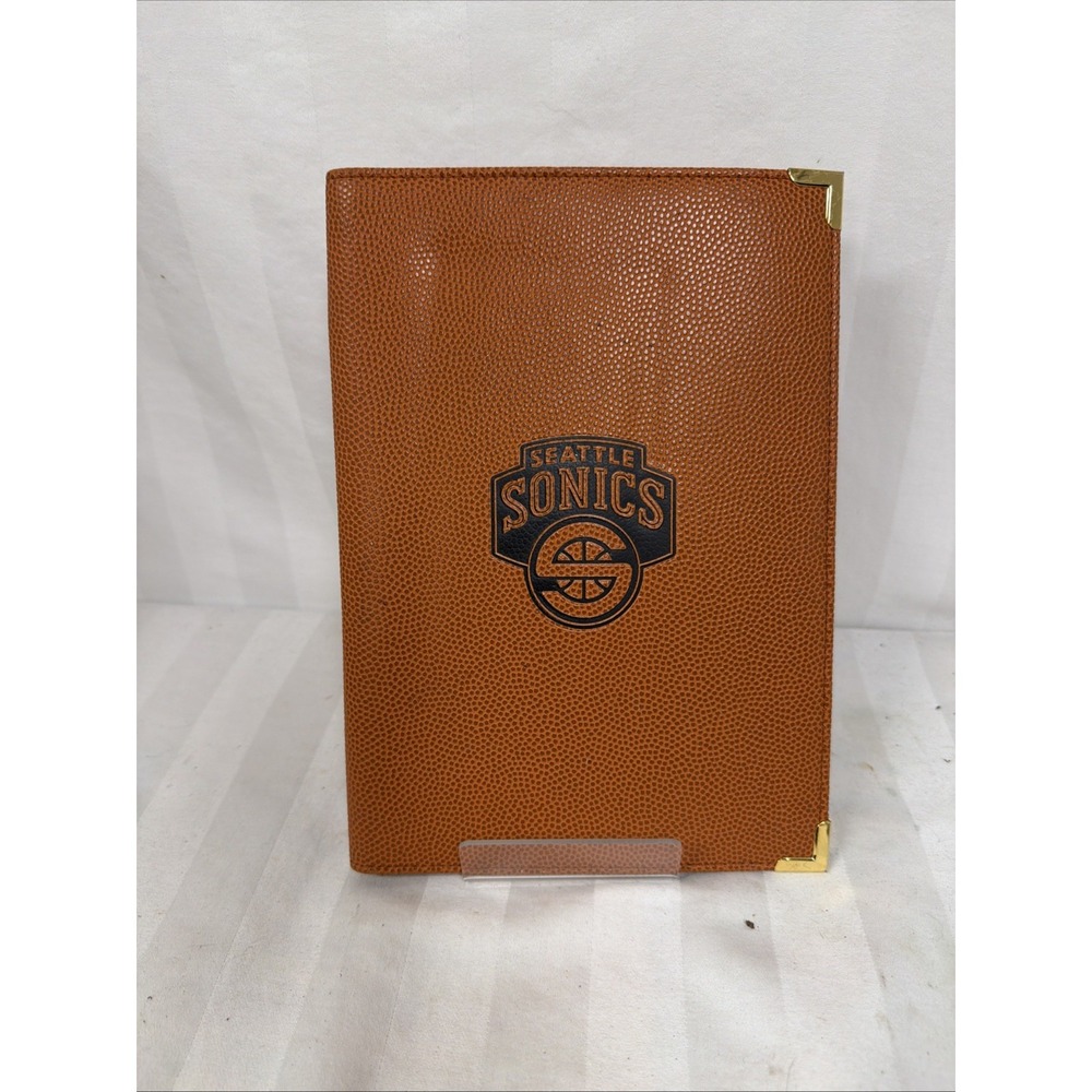 Vintage Seattle SuperSonics NBA Spalding Basketball Leather Notepad Holder